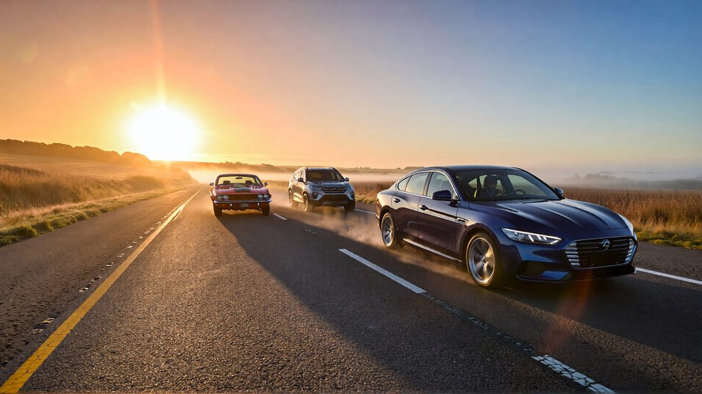 Juris digital three cars on the road in the morning 9a7c015d 5b6f 44d2 a478 d9d7dfdeb1df